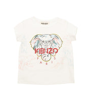 Kenzo Kids White Elephant Print T-Shirt