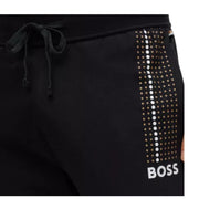 BOSS Dotted Stripe Logo Black Jogging Bottom