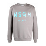 MSGM Grey Print Logo Sweatshirt