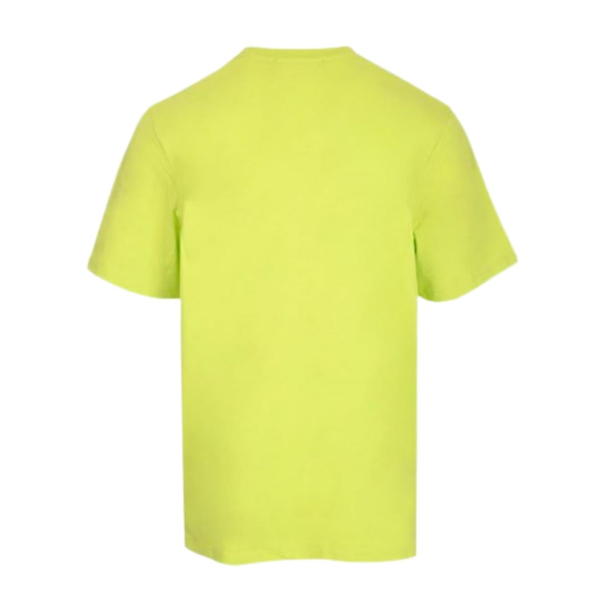 MSGM Lime Green Print Logo T-Shirt