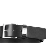 BOSS Connio Black Leather Buckle Belt