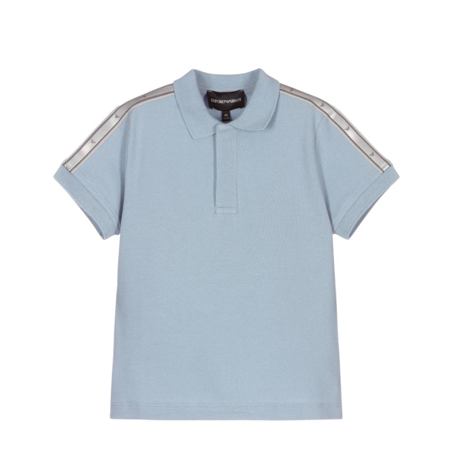 Emporio Armani Junior Blue Tape Logo Polo Shirt