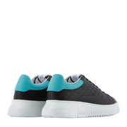 Emporio Armani Black Embossed Eagle Logo Trainers