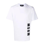 MSGM White Vertical Logo T-Shirt