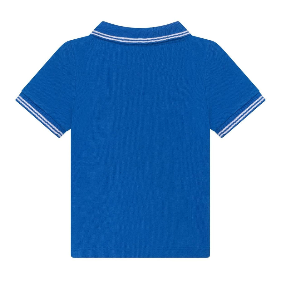 Boss Kids Blue Logo Patch Polo Shirt