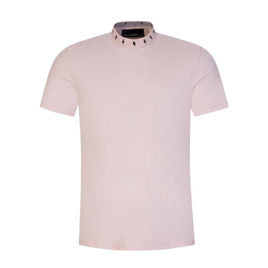 Neil Barrett Salmon Bolted Ribbed Collared T-Shirt