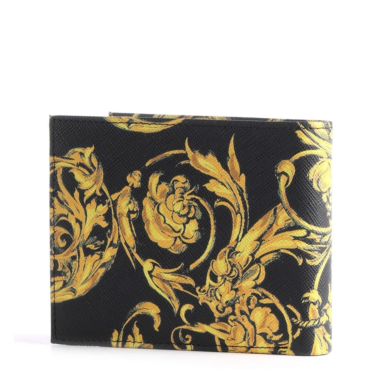 Versace Jeans Couture Baroque Print Logo Coin Billford Wallet