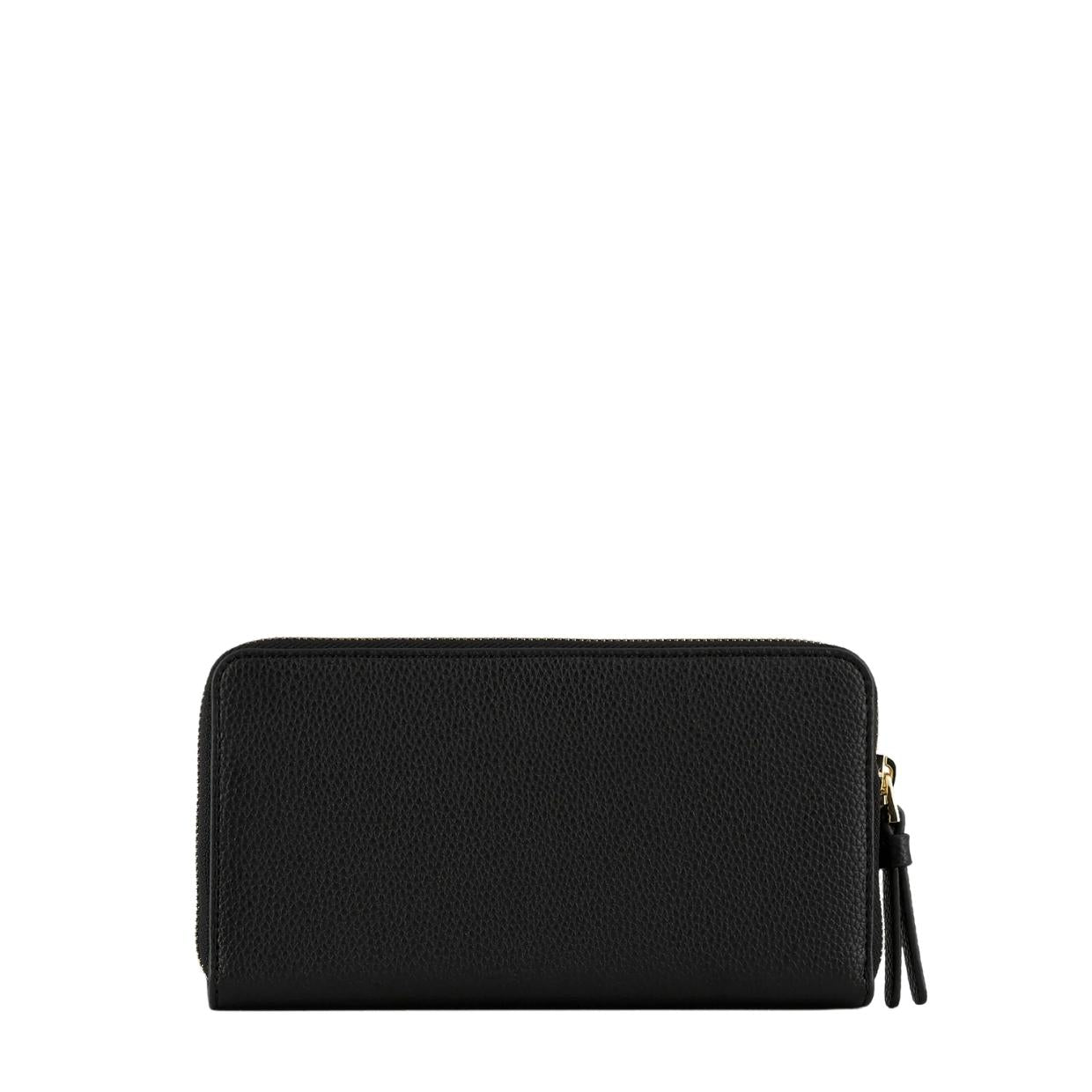 Emporio Armani Black Print Logo Zip Around Wallet