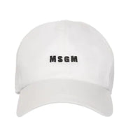 MSGM White Embroidered Logo Cap