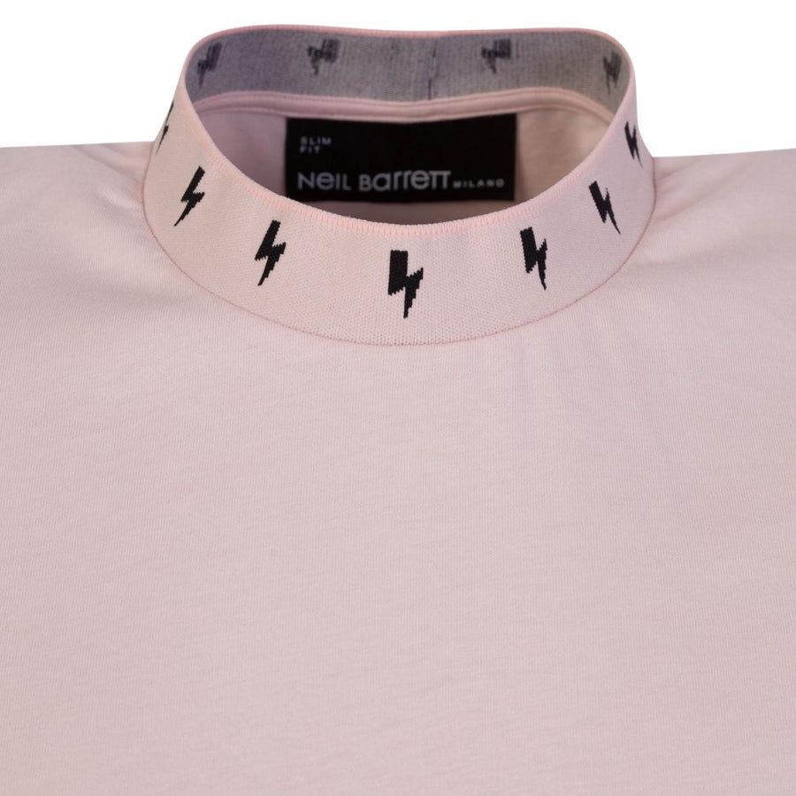 Neil Barrett Salmon Bolted Ribbed Collared T-Shirt