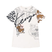 Kenzo Kids White Logo Print Dress