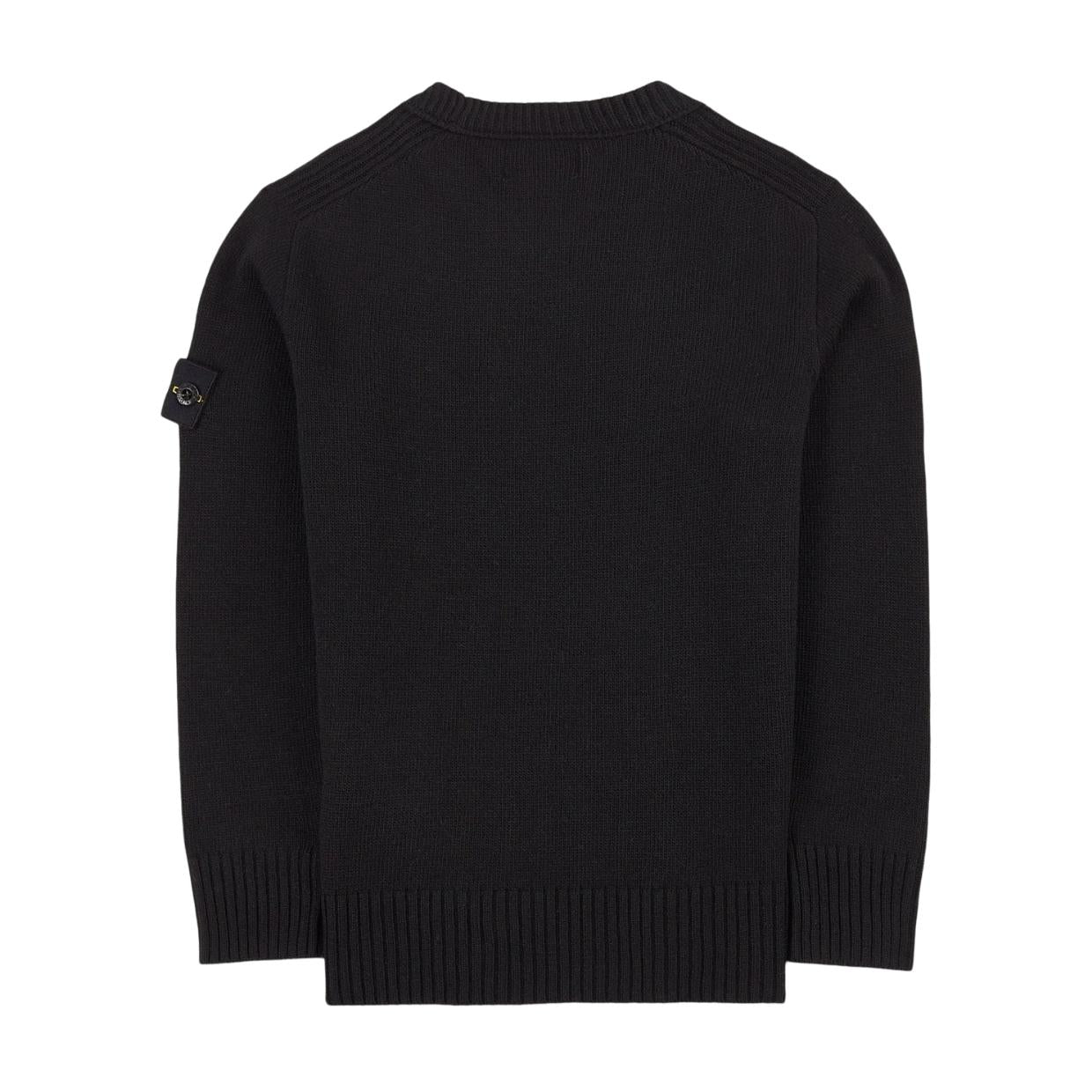 Stone Island Junior Black Knit Sweatshirt