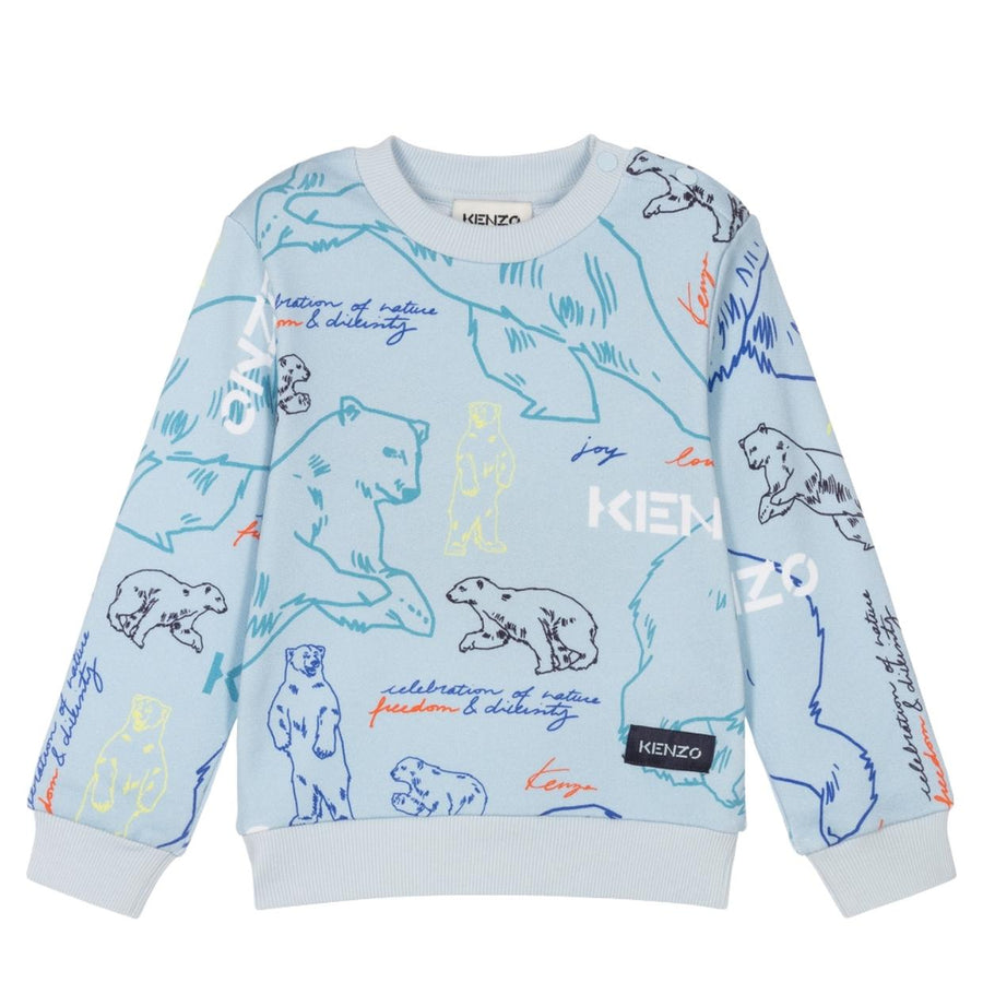 Kenzo Kids Sky Blue Polar Print Sweatshirt