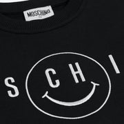 Moschino Kids Black Smiley Logo Sweatshirt