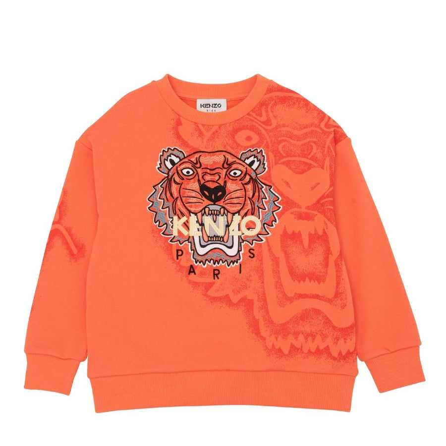 Kenzo Kids Orange Tiger Logo Sweatshirt