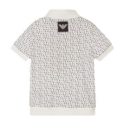 Emporio Armani Junior All-Over Logo Lettering Polo Shirt