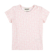 Kenzo Baby Pale Pink Logo Pattern T-Shirt