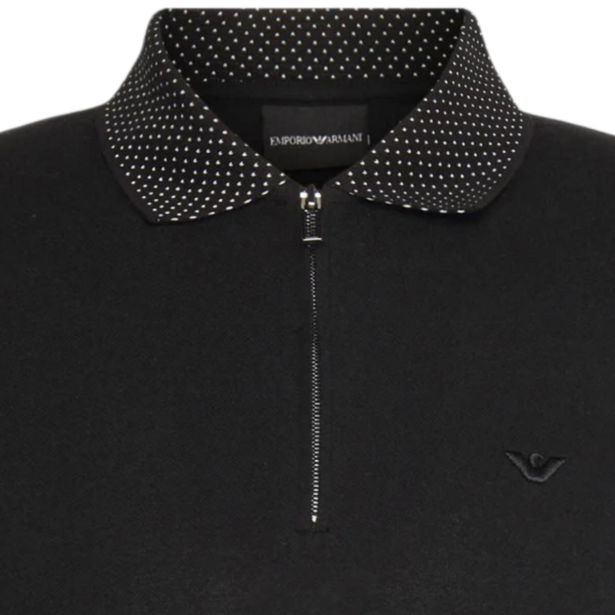 Emporio Armani Half Zip Black Polo Shirt