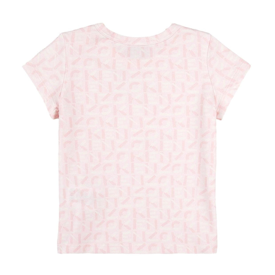 Kenzo Baby Pale Pink Logo Pattern T-Shirt