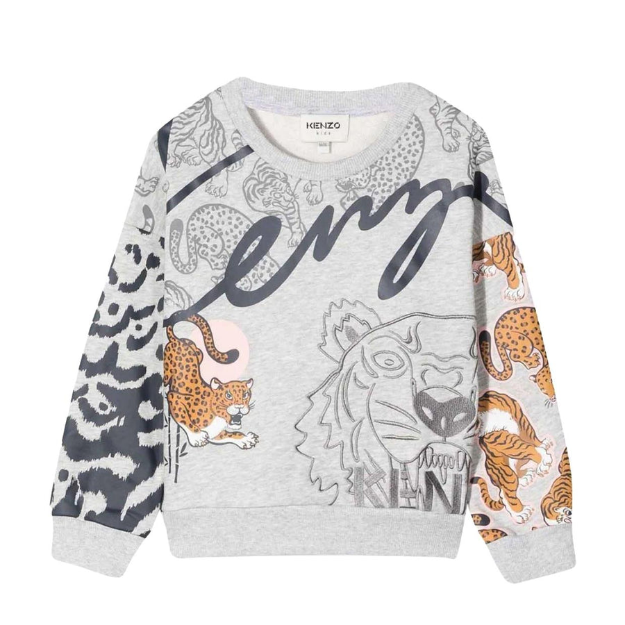 Kenzo Kids Grey Multi Iconic Logo Sweatshirt