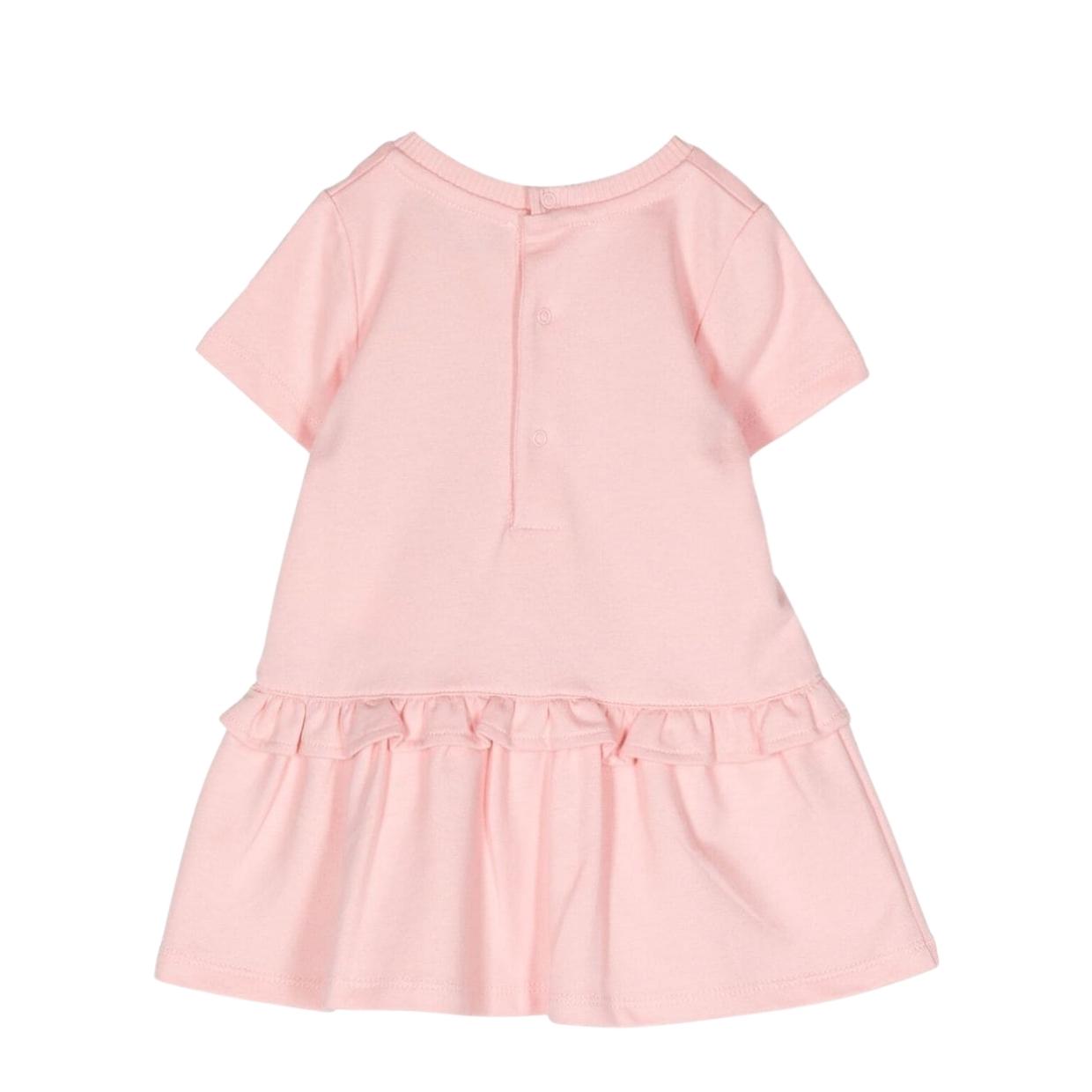Moschino Baby Teddy Bear Logo Pink Dress