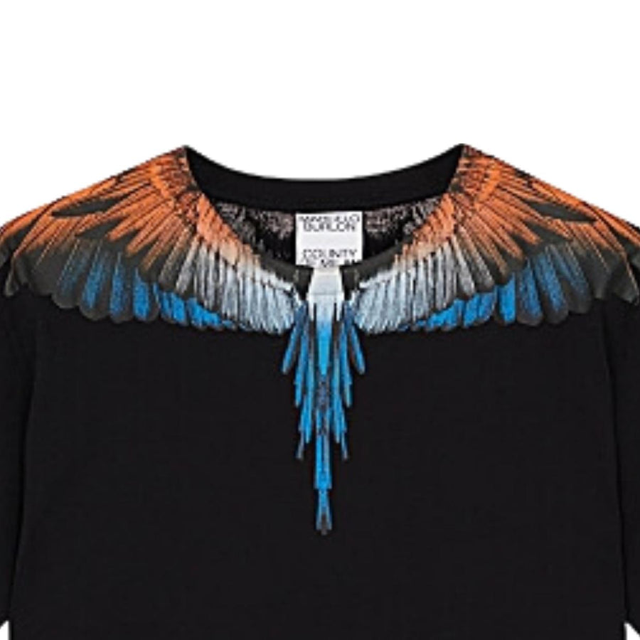 Marcelo Burlon Kids Printed Wings Black T-Shirt