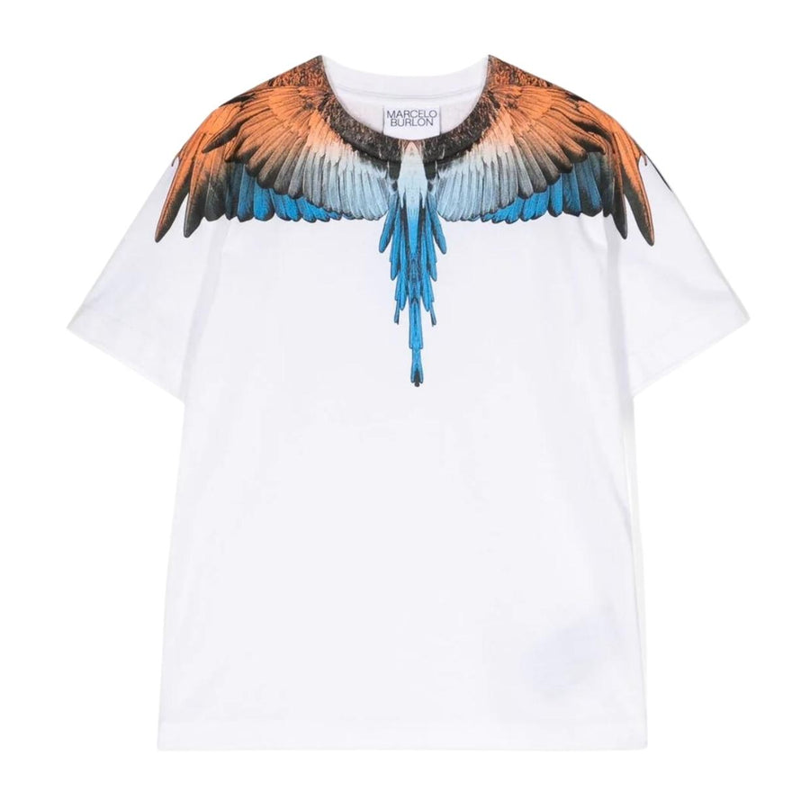 Marcelo Burlon Kids Printed Wings White T-Shirt