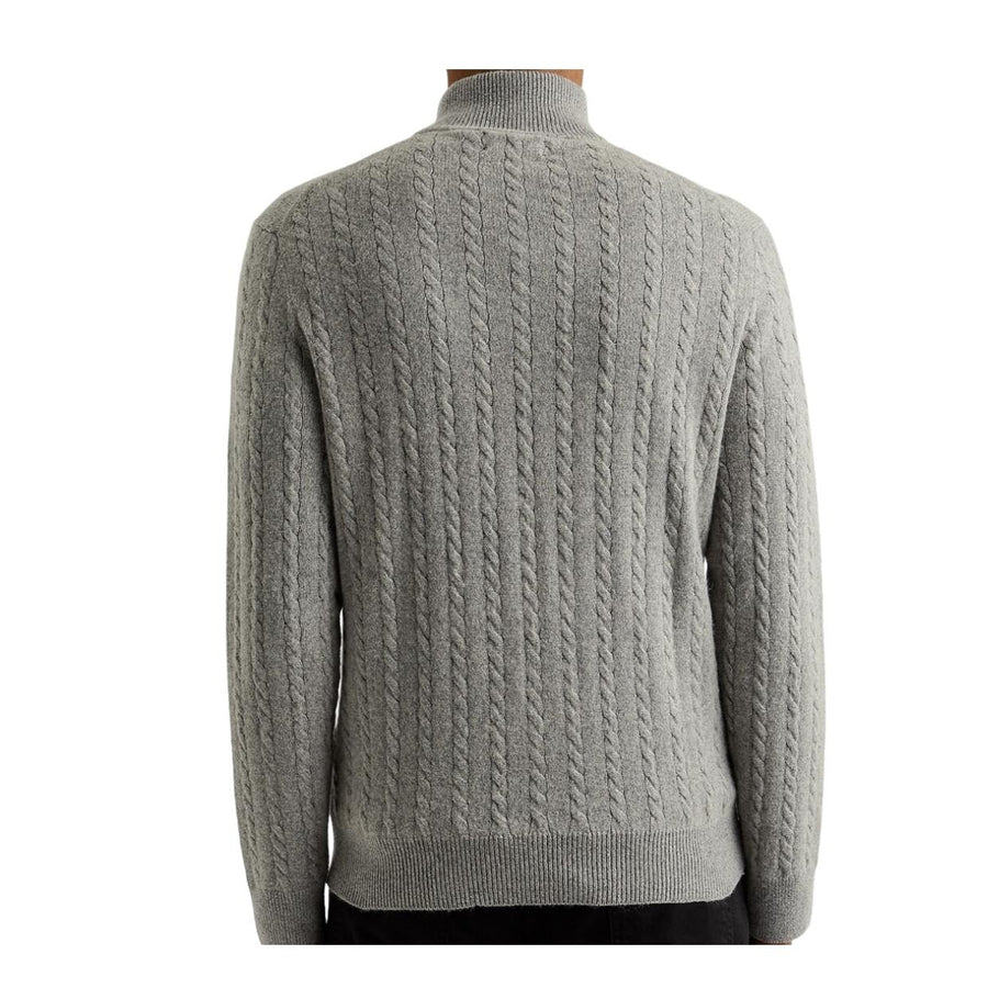 Ralph Lauren Knit Cable Half Zip Grey Sweatshirt
