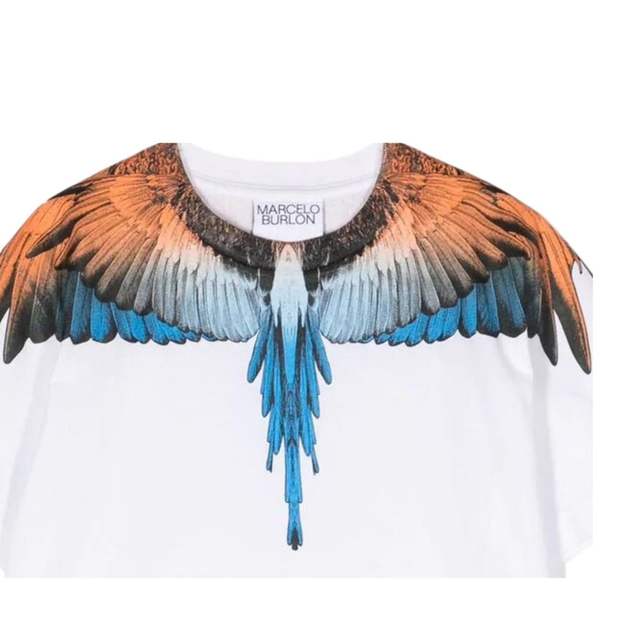 Marcelo Burlon Kids Printed Wings White T-Shirt