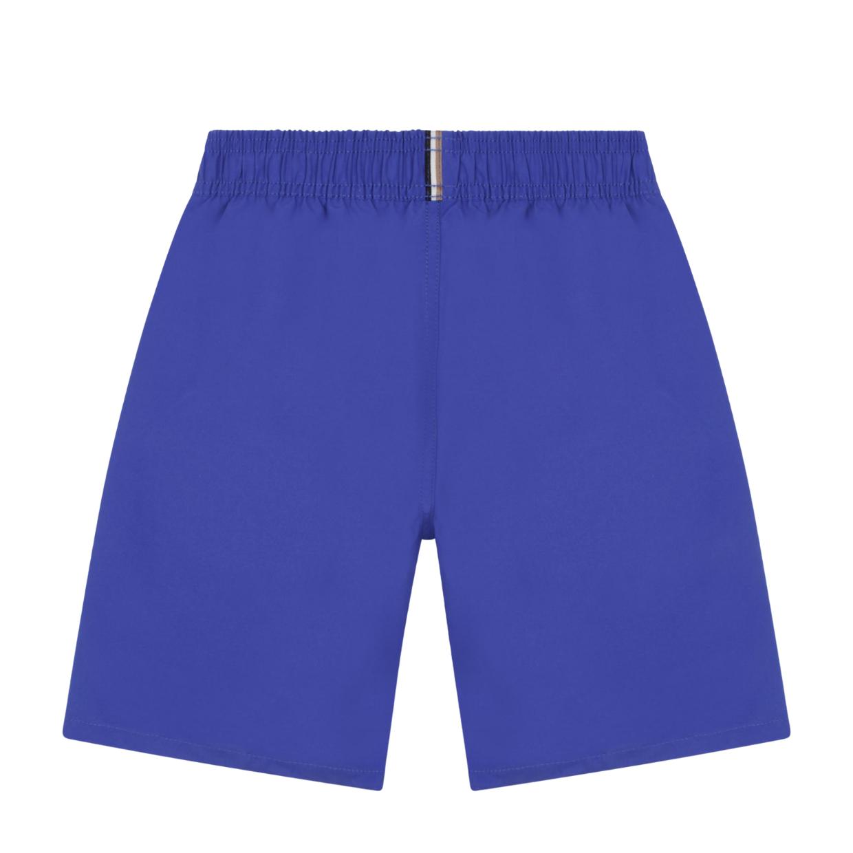 BOSS Kid's Printed Logo Royal Blue Swim Shorts