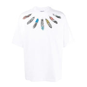 Marcelo Burlon White Collar Feathers Over T-Shirt