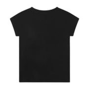 Moschino Kids Black Rhinestone Teddy Logo T-Shirt
