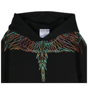 Marcelo Burlon Kids Triangle Multi-Colour Wings Black Hoodie