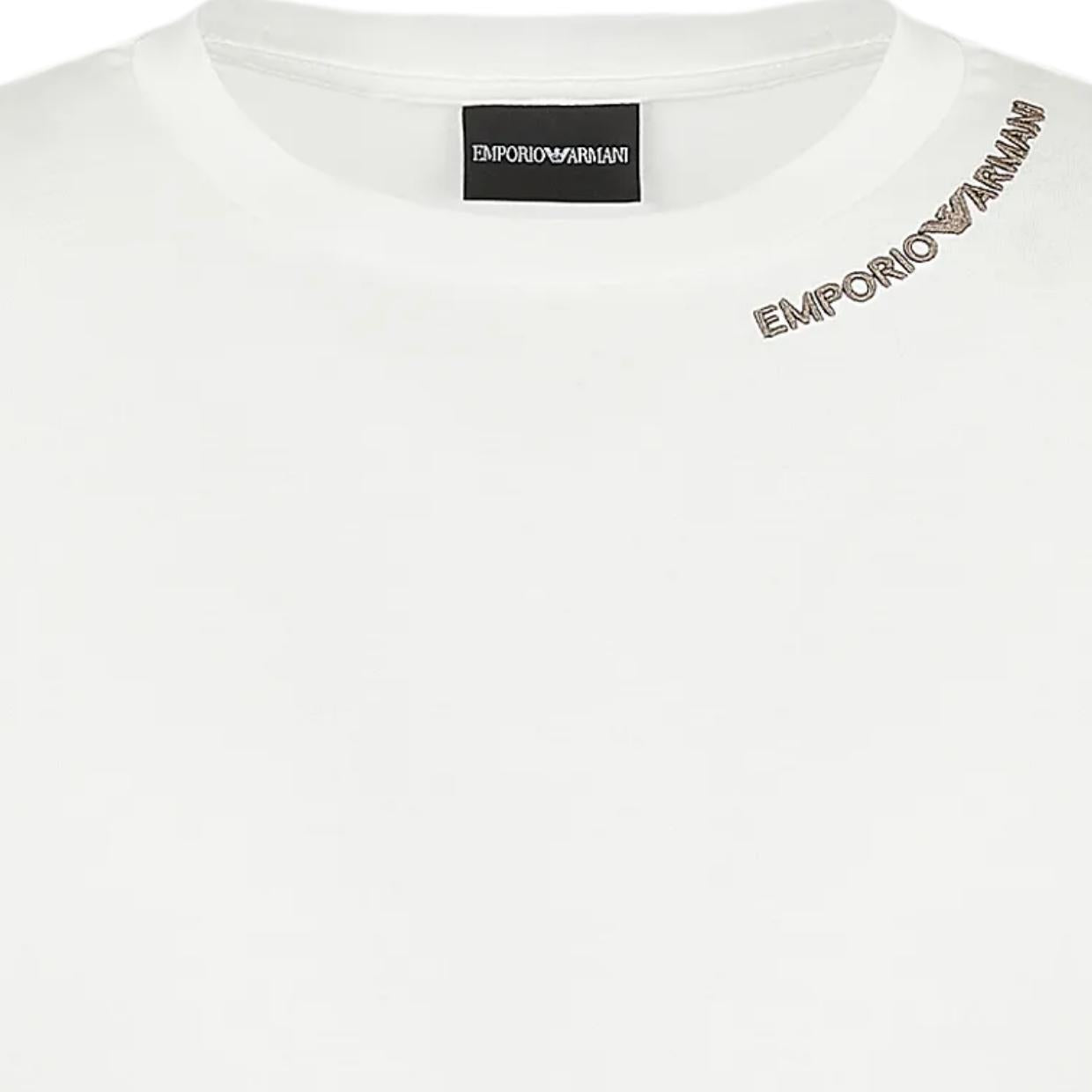 Emporio Armani Embroidery Logo White T-Shirt