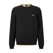 BOSS Ritom Curved Logo Black Sweater