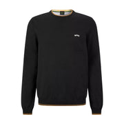 BOSS Ritom Curved Logo Black Sweater