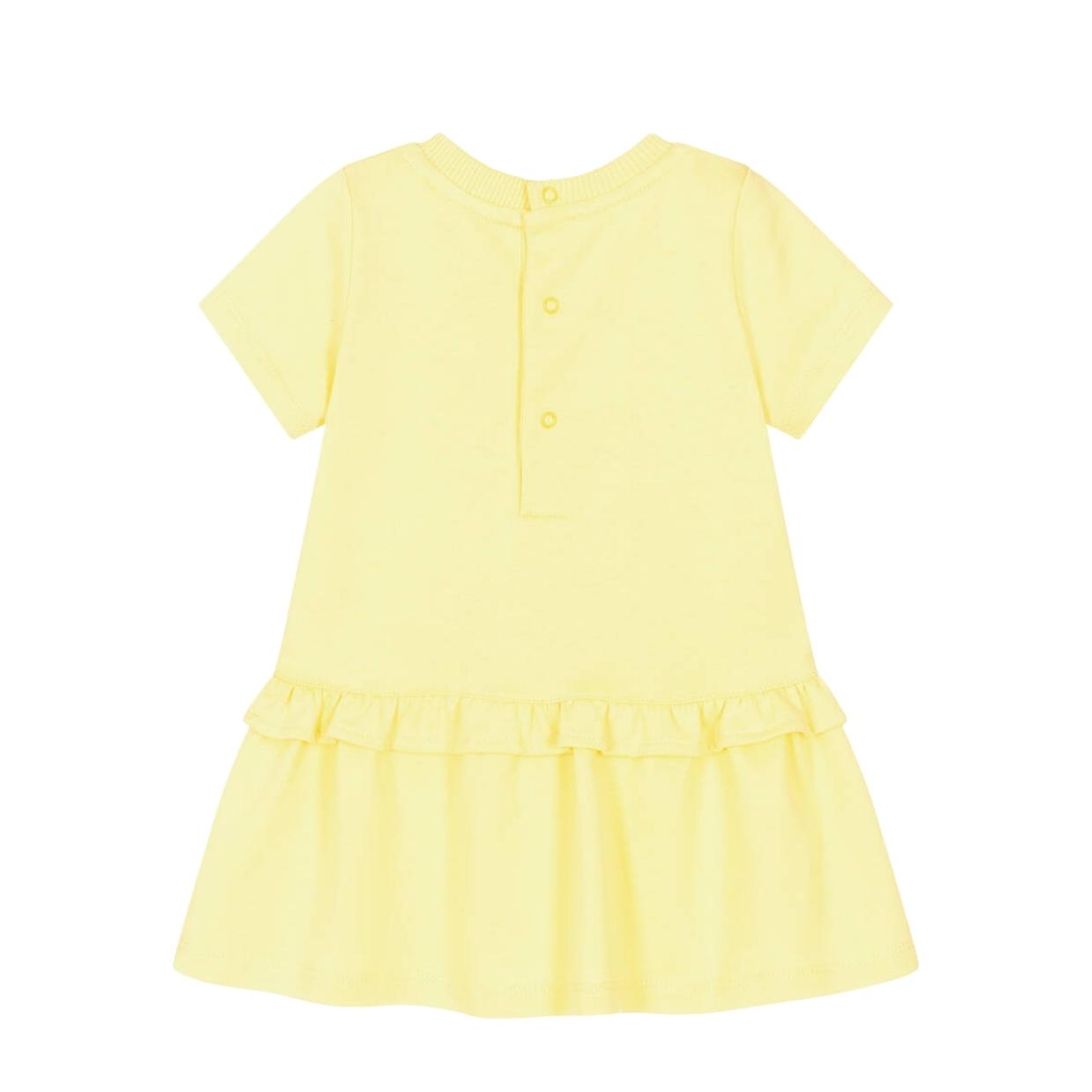 Moschino Baby Teddy Bear Logo Yellow Dress