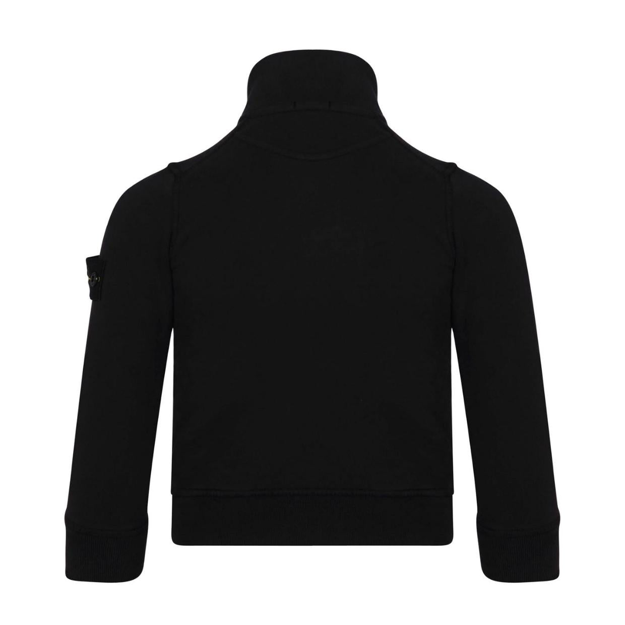 Stone Island Junior Black Half Zip Sweatshirt