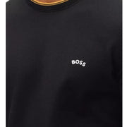 BOSS Ritom Curved Logo Black Sweater