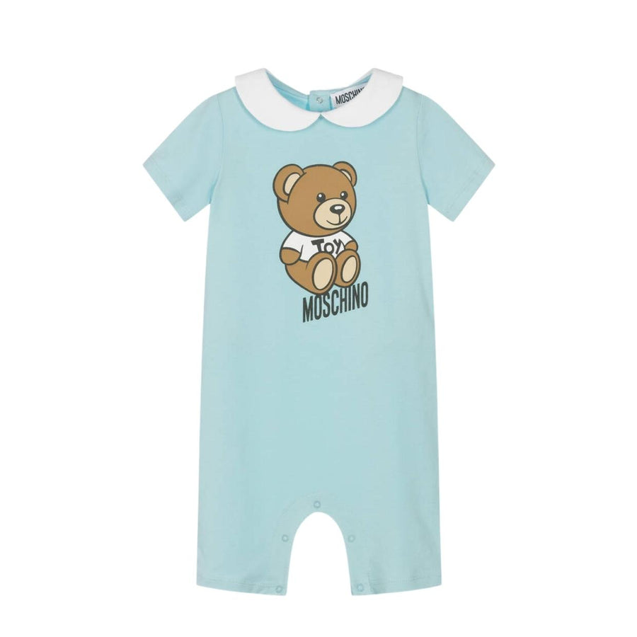 Moschino Baby Teddy Bear Sky Blue Romper