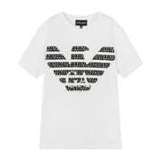 Emporio Armani Junior Monogram Eagle Logo White T-Shirt