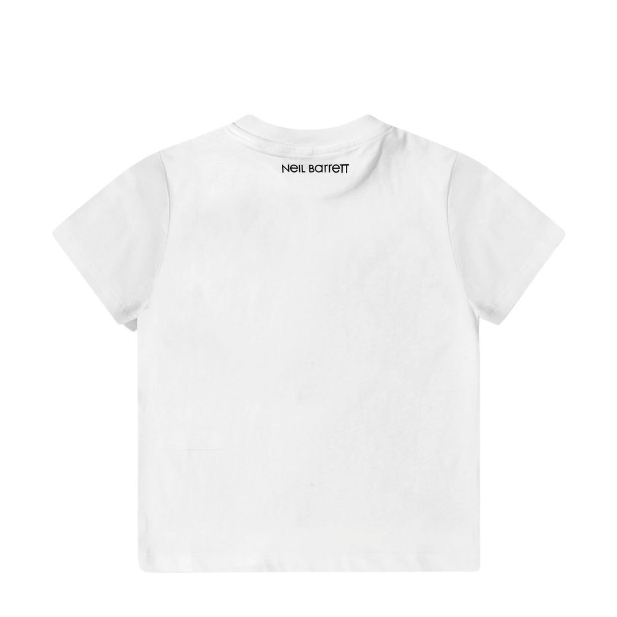 Neil Barrett Kids White Print Graphic Logo T-Shirt