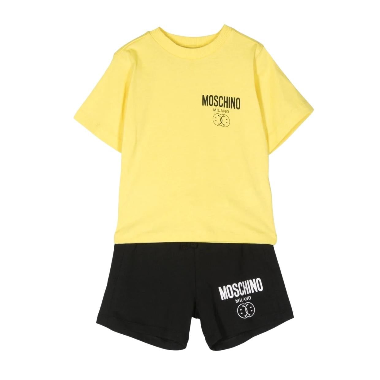 Moschino Kids Double Smiley Logo Two Piece Set Retro Designer Wear