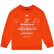 Emporio Armani Junior Printed Logo Orange Sweatshirt