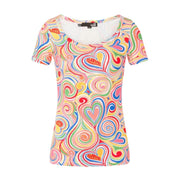 Love Moschino Multicolour Heart Logo T-Shirt