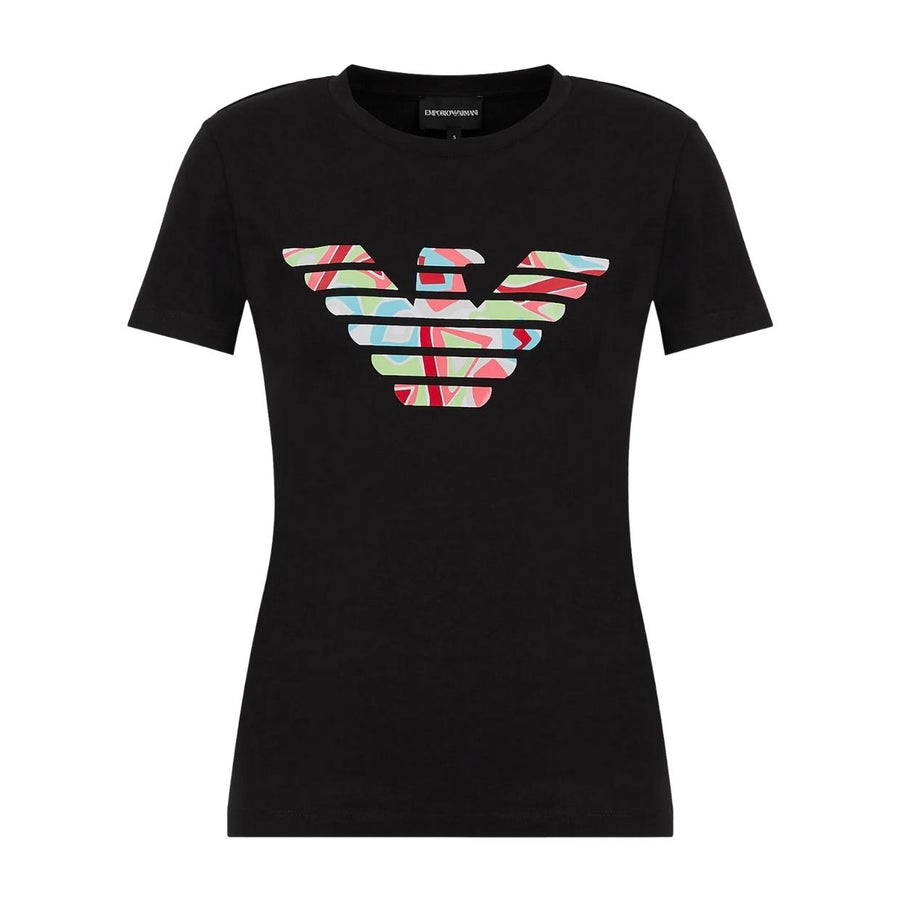 Emporio Armani Black Eagle Logo Patterned T-Shirt