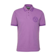 Versace Jeans Couture V Emblem Print Purple Polo Shirt