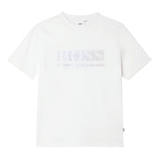 BOSS Kids White Technical Logo T-Shirt