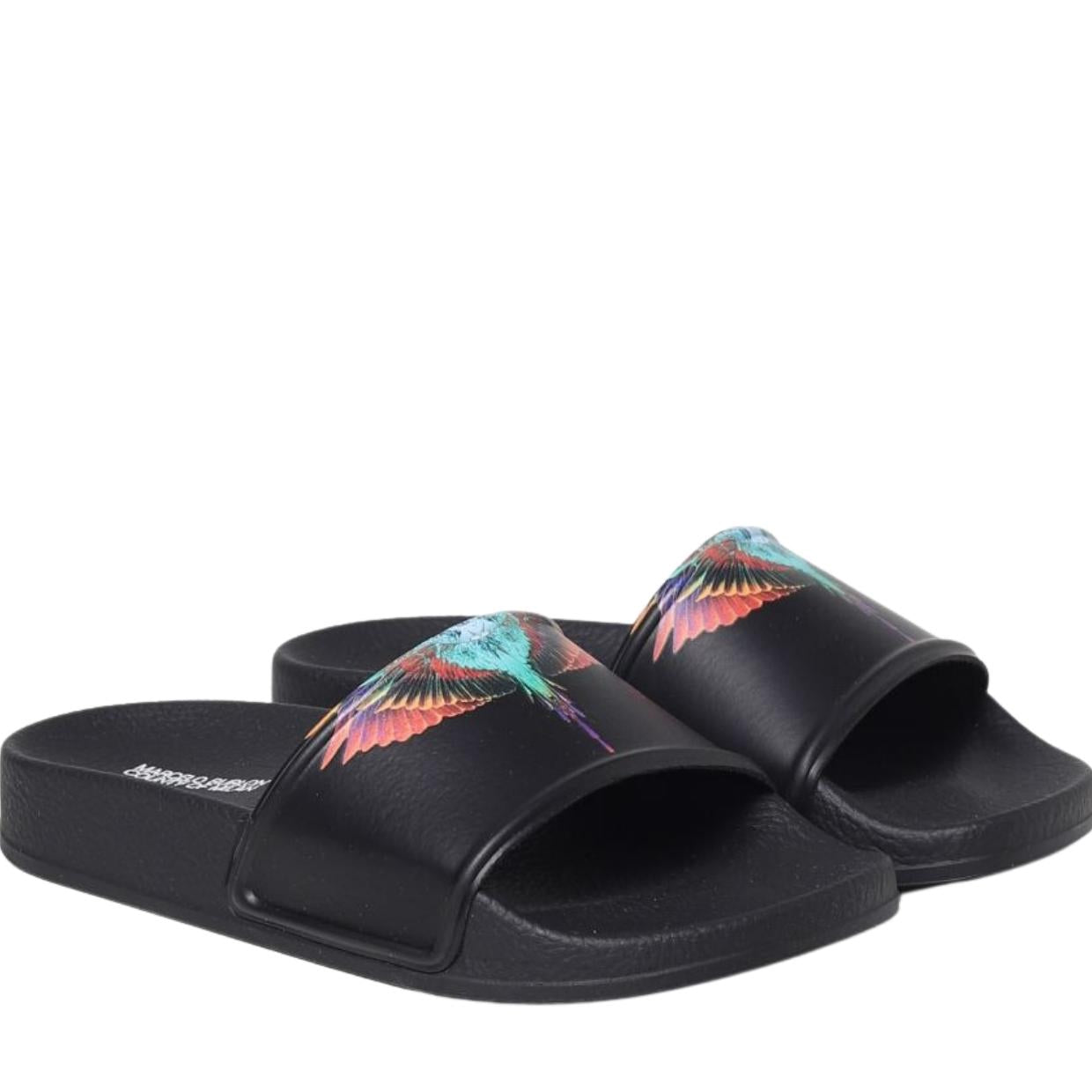 Marcelo Burlon Kids Printed Icon Wings Black Sliders