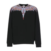 Marcelo Burlon Multicolour Lines Wings Black Sweatshirt